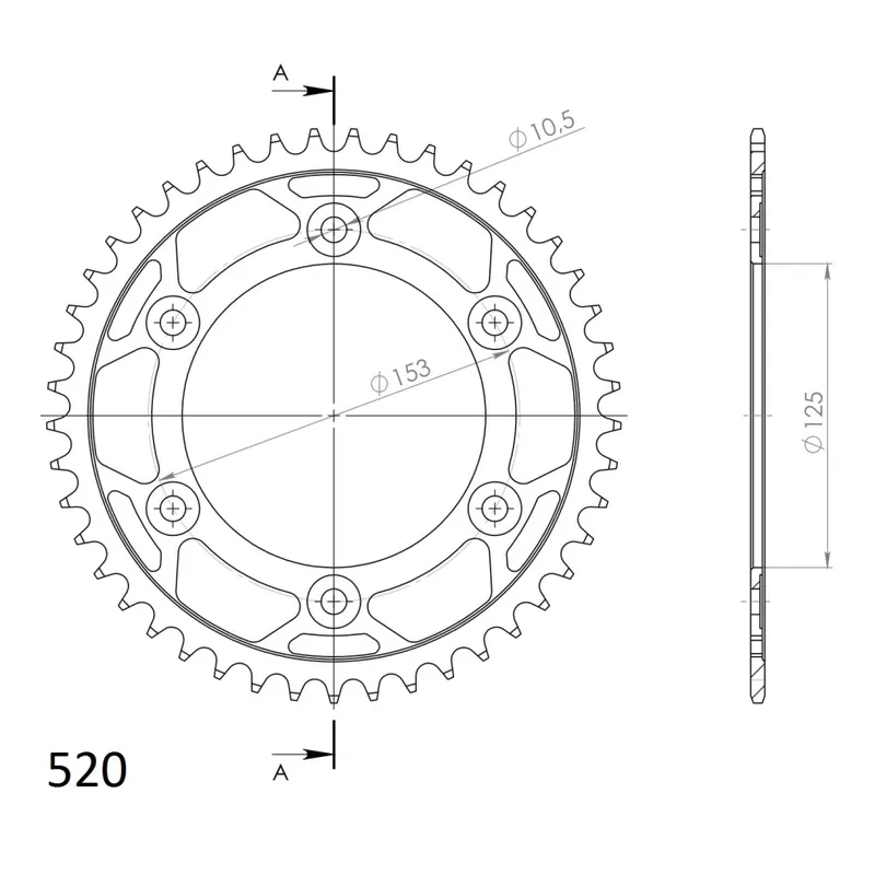 Sezónní Sleva Řetězová rozeta SUPERSPROX RFE-301:45-BLK černý 45 zubů, 520