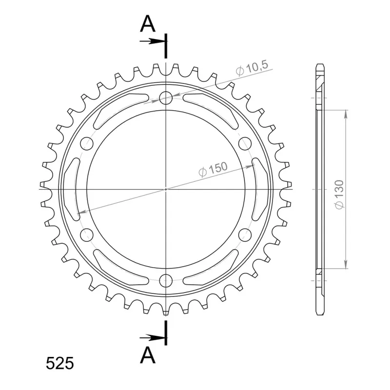 Originální Řetězová rozeta SUPERSPROX RFE-300:39-BLK černý 39 zubů, 525