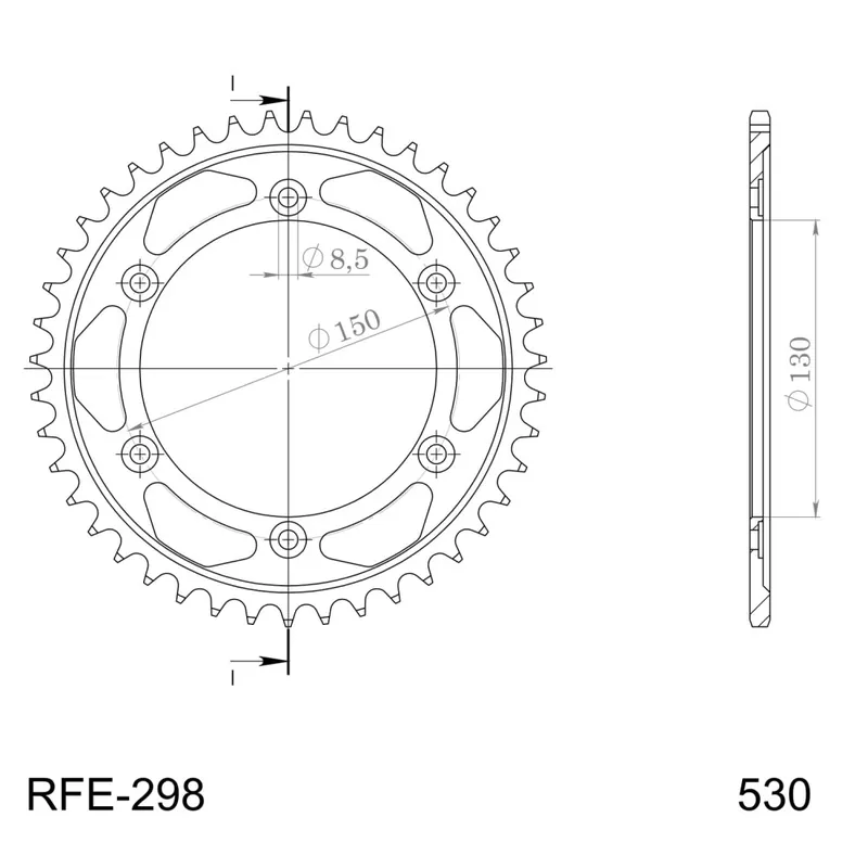 Nejlepší Volba Řetězová rozeta SUPERSPROX RFE-298:40-BLK černý 40 zubů, 530