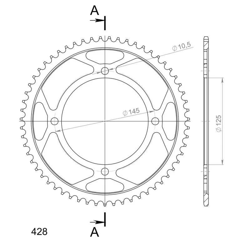 Kup Teď Řetězová rozeta SUPERSPROX RFE-1874:59-BLK černý 59 zubů, 428