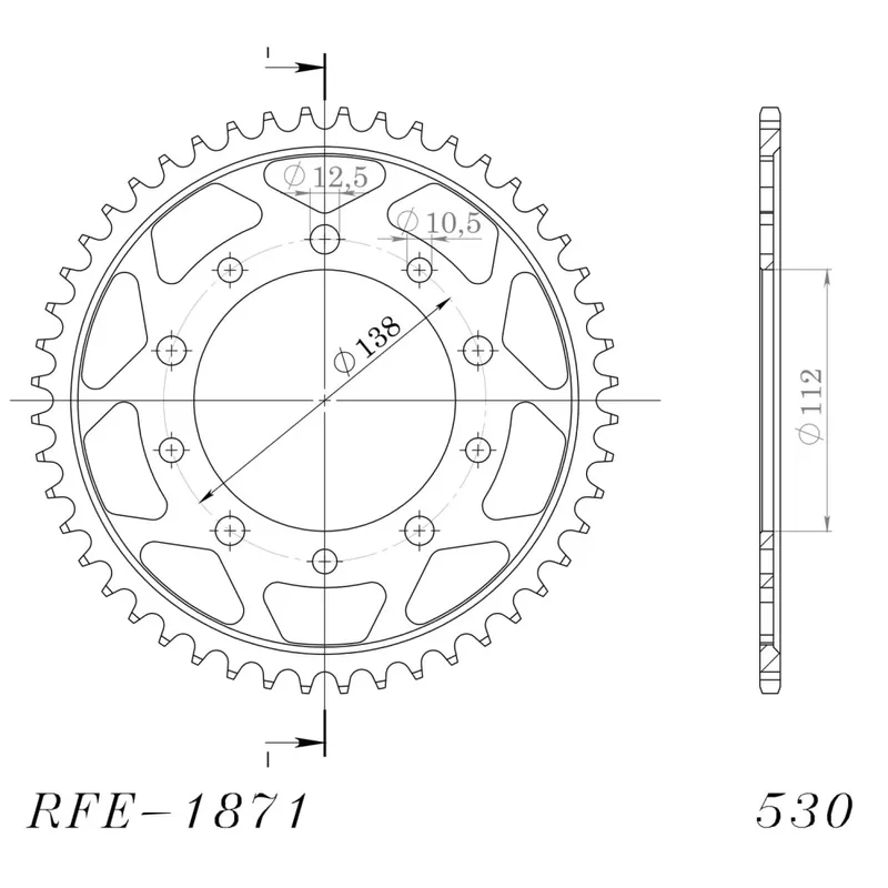 Aktuální Řetězová rozeta SUPERSPROX RFE-1871:48-BLK černý 48 zubů, 530