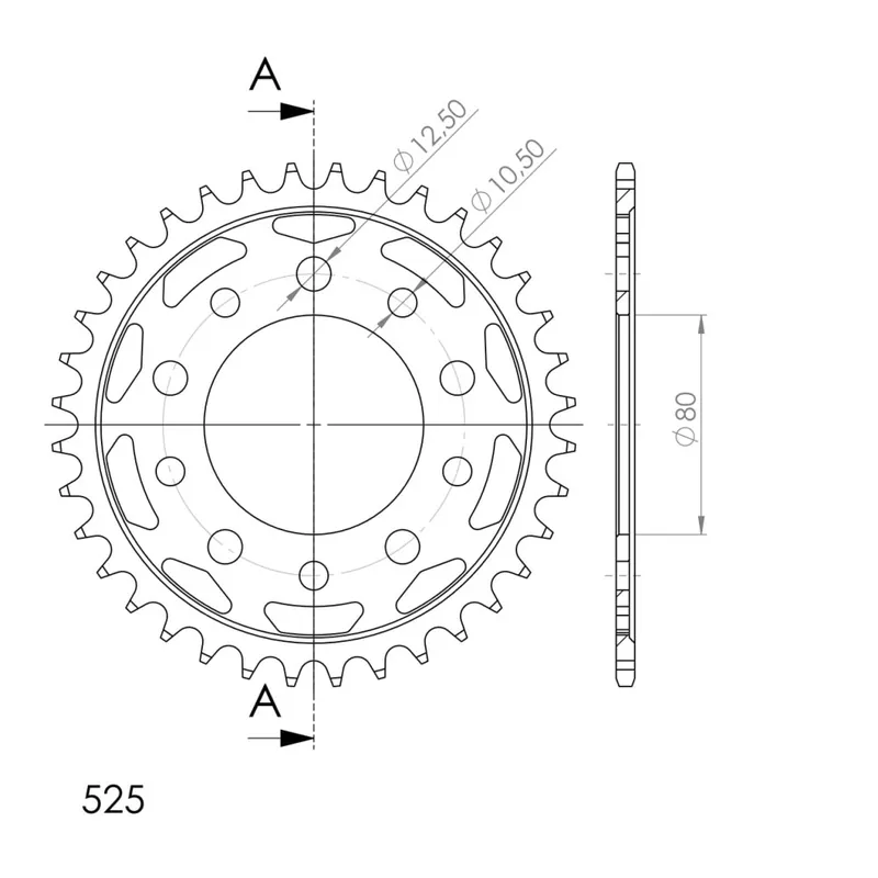 Přímo Od Výrobce Řetězová rozeta SUPERSPROX RFE-1332:36-BLK černý 36 zubů, 525