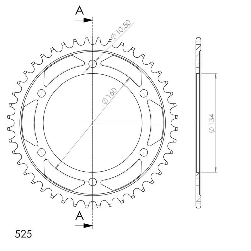 Tovární Cena Řetězová rozeta SUPERSPROX RFE-1307:44-BLK černý 44 zubů, 525