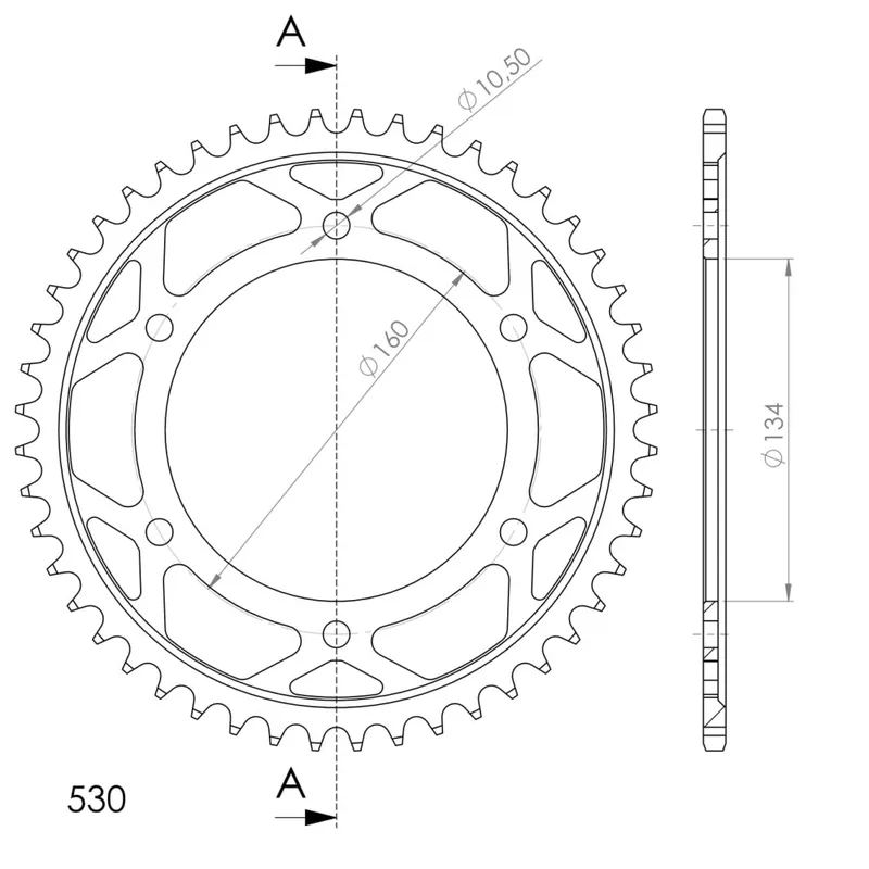 Nakupujte Hned Řetězová rozeta SUPERSPROX RFE-1306:48-BLK černý 48 zubů, 530