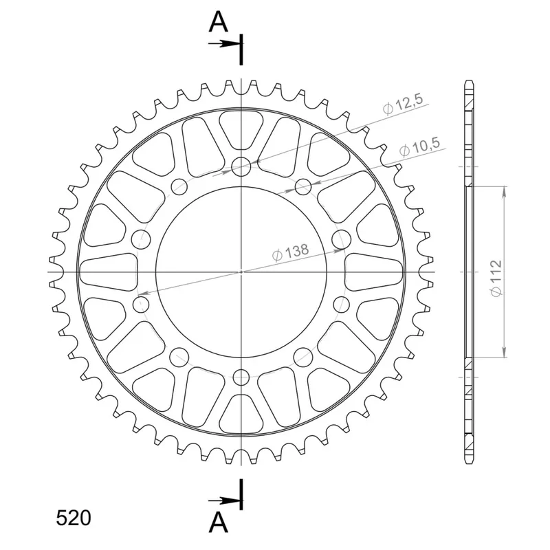 Akční Cena Řetězová rozeta SUPERSPROX RFE-1303:48-BLK černý 48 zubů, 520
