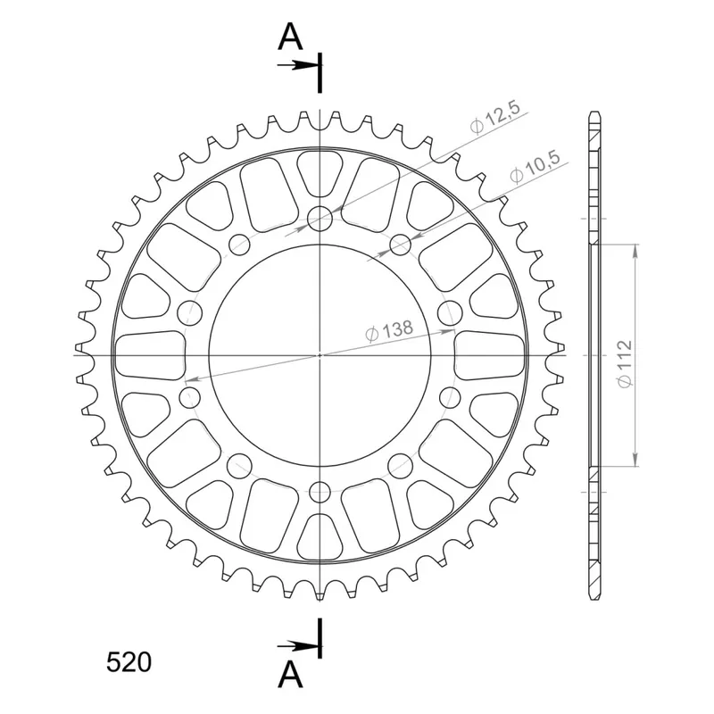Nejprodávanější Řetězová rozeta SUPERSPROX RFE-1303:47-BLK černý 47 zubů, 520