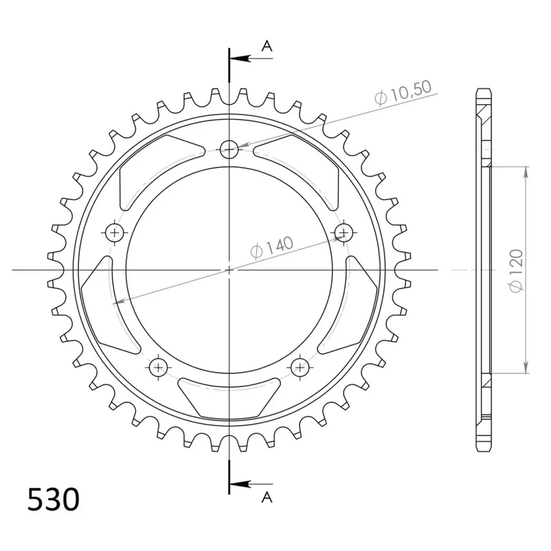 Řetězová rozeta SUPERSPROX RFE-1800:40-BLK černý 40 zubů, 530 Oblíbený