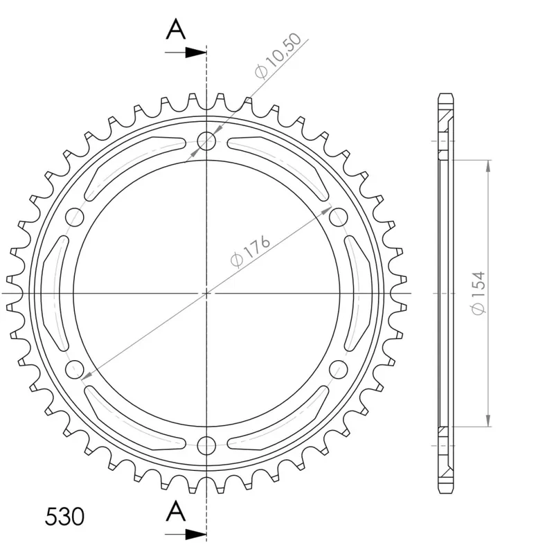Řetězová rozeta SUPERSPROX RFE-1342:44-BLK černý 44 zubů, 530 Speciální Cena