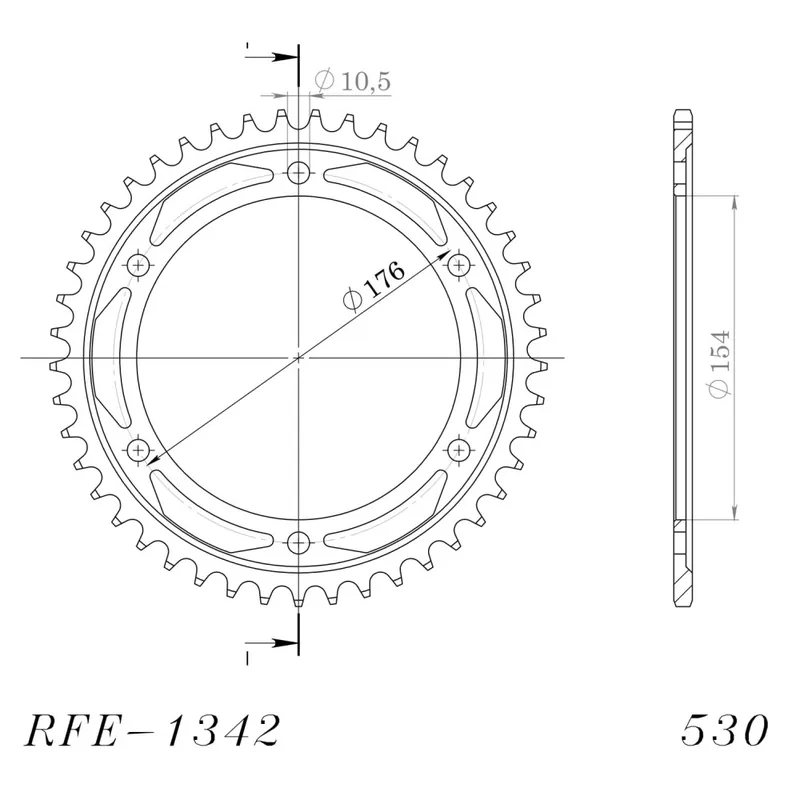 Odeslání Ihned Řetězová rozeta SUPERSPROX RFE-1342:43-BLK černý 43 zubů, 530