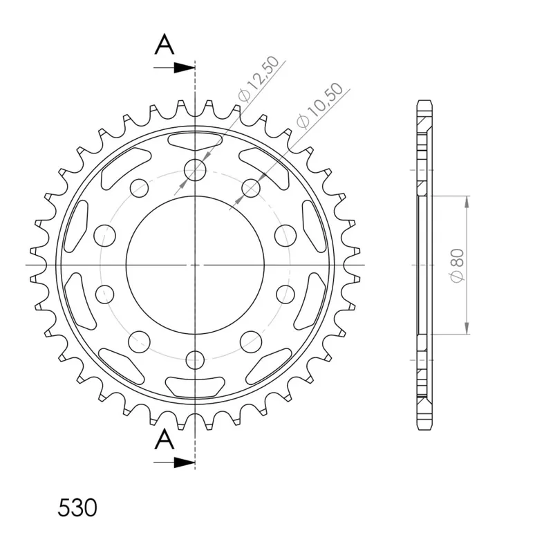 Řetězová rozeta SUPERSPROX RFE-1334:36-BLK černý 36 zubů, 530 Dokud Zásoby Vydrží