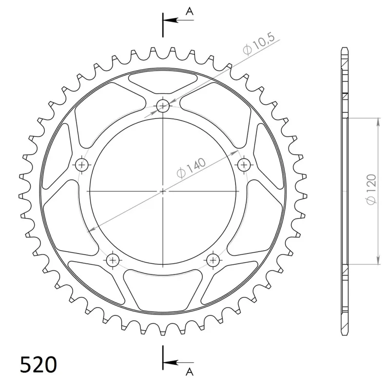 Oblíbený Řetězová rozeta SUPERSPROX RFE-1793:45-BLK černý 45 zubů, 520