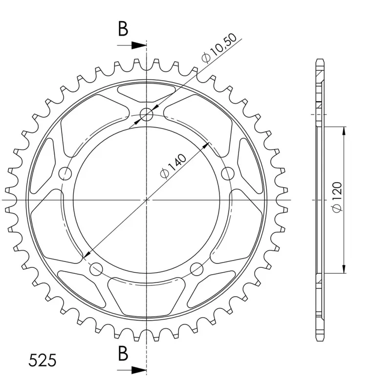 Oblíbený Řetězová rozeta SUPERSPROX RFE-1792:44-BLK černý 44 zubů, 525