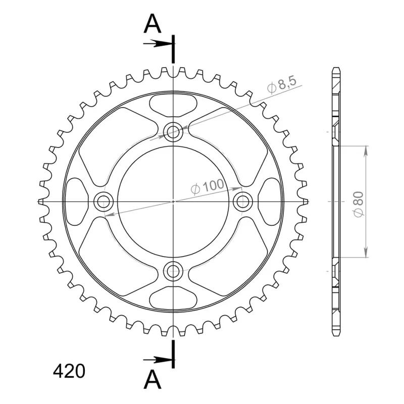 Sezónní Sleva Řetězová rozeta SUPERSPROX RFE-1214:46-BLK černý 46 zubů, 420