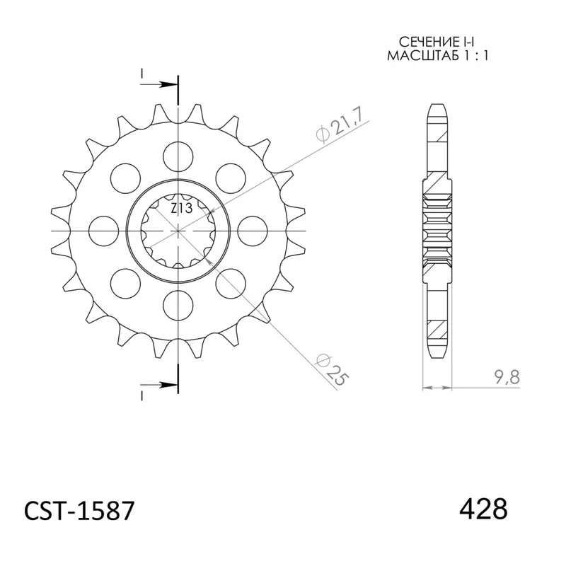Omezená Nabídka Řetězové kolečko SUPERSPROX CST-1587:19 19 zubů, 428