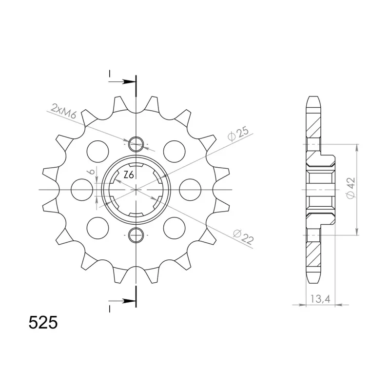 Řetězové kolečko SUPERSPROX CST-291:15 15 zubů, 525 Moderní