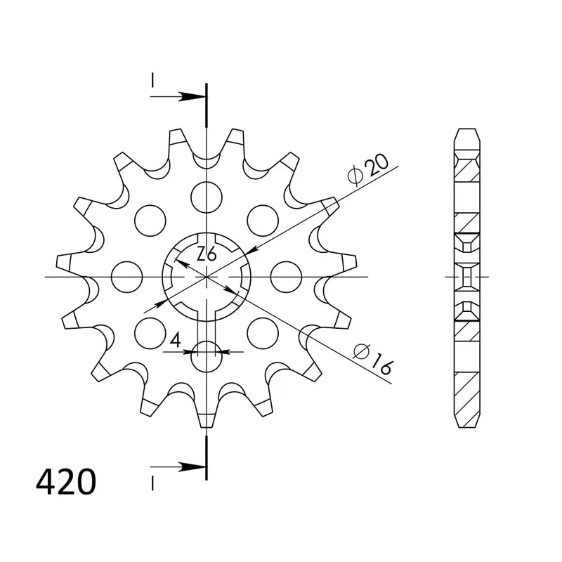 Řetězové kolečko SUPERSPROX CST-546:14 14 zubů, 420 Limitovaná Edice