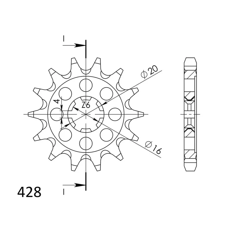 Autentický Řetězové kolečko SUPERSPROX CST-555:14 14 zubů, 428