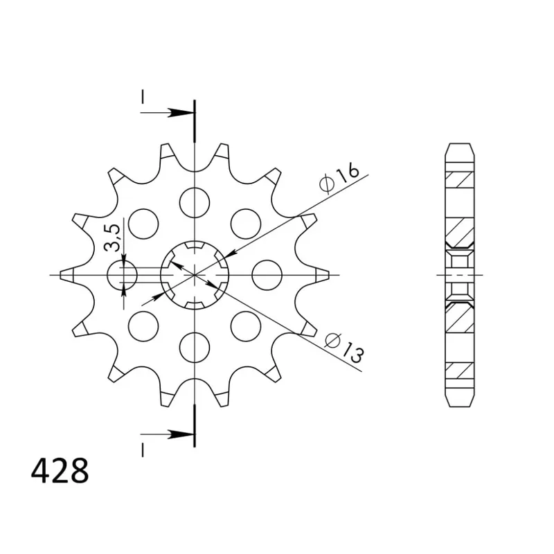 Řetězové kolečko SUPERSPROX CST-542:14 14 zubů, 428 Must-Have
