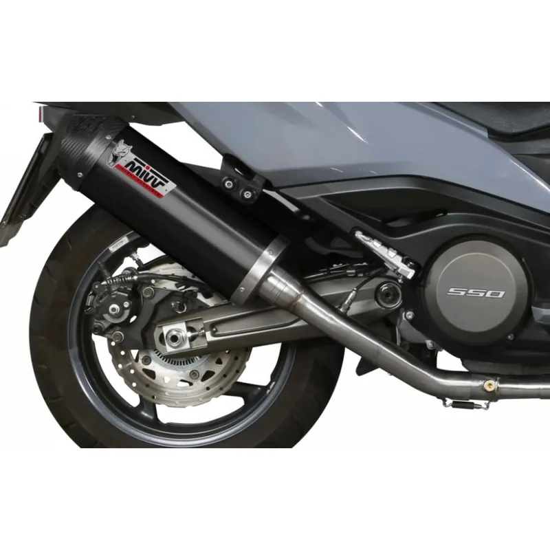 Výfuk kompletní 2x1 MIVV OVAL O.009.LVC Víčko z černé oceli/karbonu Ověřený