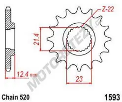Akční Nabídka Řetězové kolečko YAMAHA YFM 250 R-X Raptor rok 08-15