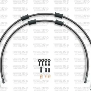 RACE Hadice přední brzdy sada Venhill POWERHOSEPLUS YAM-8007FB-BK (2 hadice v sadě) černé hadice, černé koncovky Cenová Bomba