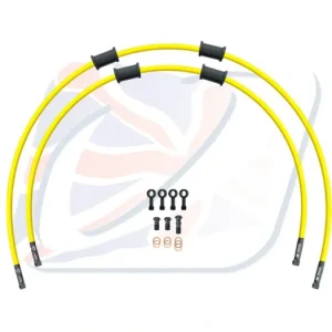 Kup Teď CROSSOVER Hadice přední brzdy sada Venhill POWERHOSEPLUS KAW-10023FB-YE (2 hadice v sadě) žluté hadice, černé koncovky