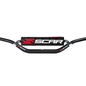 Ruční Výroba SCAR závodní řidítka s hrazdou 28,6mm model STEWART/VILLOPOTO barva černá houba černá-bílá