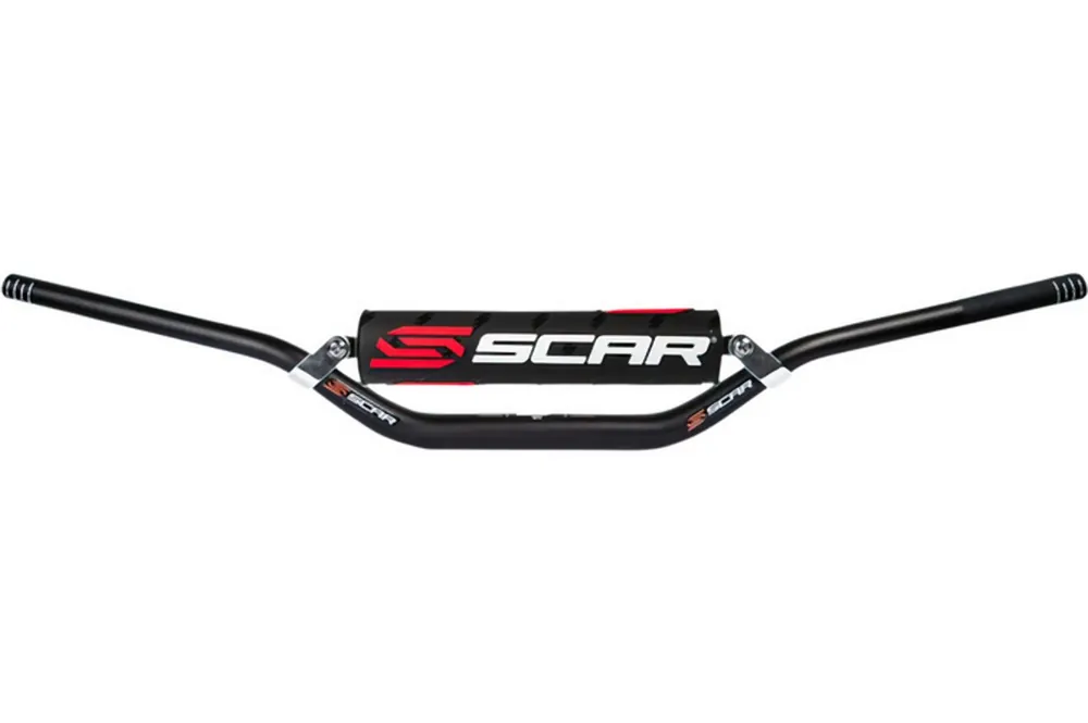 Ruční Výroba SCAR závodní řidítka s hrazdou 28,6mm model STEWART/VILLOPOTO barva černá houba černá-bílá