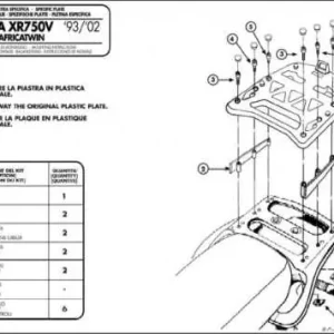 KAPPA zadní nosič kufru HONDA XRV 750 AFRICA TWIN (93-02) ( s plotnou MONOKEY ) Exkluzivní