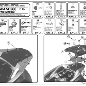 Trendový KAPPA zadní nosič kufru HONDA ST 1300 PAN EUROPEAN (02-14) ( s plotnou MONOKEY )