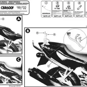 Originální KAPPA zadní nosič kufru HONDA CBR 600F (99-09) ( bez plotny )