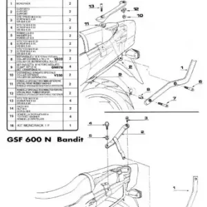 KAPPA zadní nosič kufru SUZUKI GSF 600 BANDIT / S (96-99), GSF 1200 BANDIT (96-99) ( bez plotny ) Ruční Výroba