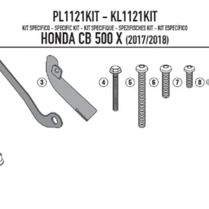 KAPPA adaptér pro montáž bočního nosiče KL1121, KLX1121 HONDA CB 500X W ročníků (17-18) Ověřený