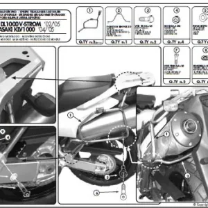 KAPPA boční nosič kufru MONOKEY SUZUKI DL 1000 V-STROM (02-11), KAWASAKI KLV 1000 (04-09) - také pod kufry MONOKEY retro-FIT KVE KVENTURE ALU a kmS KMISSION ALU Expresní Doručení