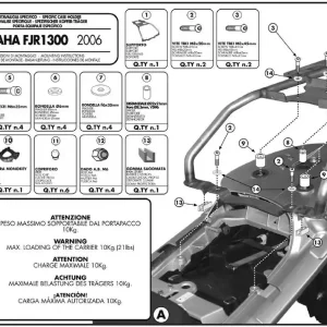 KAPPA zadní nosič kufru YAMAHA FJR 1300 06-20 ( s plotnou MONOKEY ) Speciální Cena