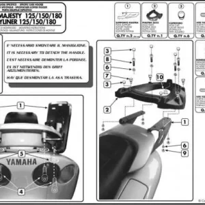Cenový Hit KAPPA zadní nosič kufru YAMAHA MAjeY 125/150/180 (01-11) ( bez plotny )
