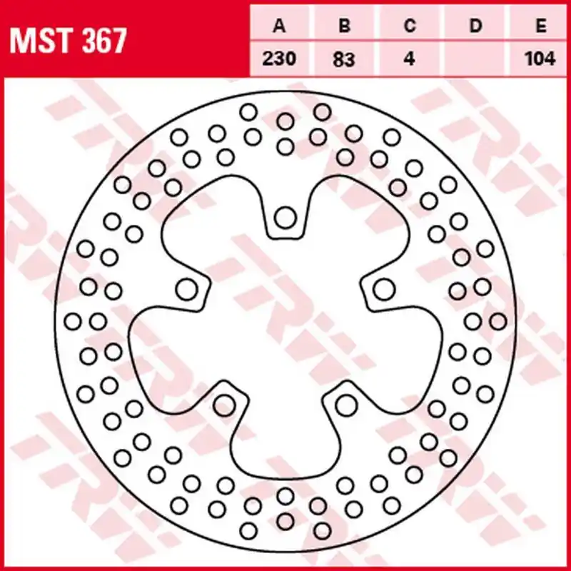 TRW ZF brzdový kotouč zadní KAWASAKI ZX-7R NINJA 96-02, ZX-7RR NINJA 96-99, ZXR 750/R 89-95, ZX-9R NINJA 94-97 (230X83X4mm) (NG1225;NG1225X) Hromadná Objednávka