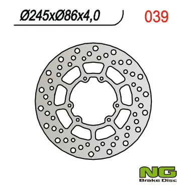 NG přední brzdový kotouč YAMAHA XT/XTX 250 08-21, XT 350 90-00, YZ 125/250 89-91 (245X86X4) (6X6,5mm) Ověřený
