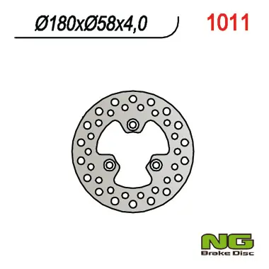 Značkový NG přední brzdový kotouč/zadní KYMCO skútr 50/125/150/300, QUAD 250/300 (180X58X4) 3 otvory průměr 10,5
