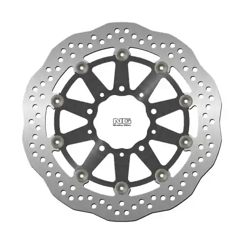 NG přední brzdový kotouč KAWASAKI ER6 F/N, ZX 10R 04-15, ZX6R 05-16, KLE 650 VERSYS 07-15, s 750 (300X80X5mm) (5X10,mm) WAVE plovoucí (prostředek hliníkový,černá) Přímo Od Výrobce