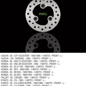 Časově Omezené NG přední brzdový kotouč CAGIVA/HONDA/KYMCO/SYM (160X58X4) (3X10,5mm)