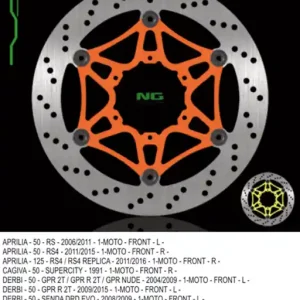 NG přední brzdový kotouč APRILIA RS 50/125 11-14 (RS4), RS50 07-08, DERBI 50/80/125 (300X90X4) (6X6,5mm) Záruka V Ceně