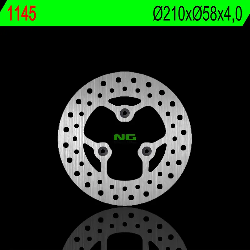 Profesionální NG brzdový kotouč zadní PEUGEOT CITYSTAR 125 14-21, SATELIS 125 06-19, ELYSTAR 125 02-07 (210X58X4,0mm) (3X8,5mm)SATELIS 125 06-18