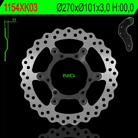 Víkendová Akce NG přední brzdový kotouč s adaptérem OVERSIZE (270X101X3) HONDA CRF 250/450R 04-14, CRF 450X 04-16