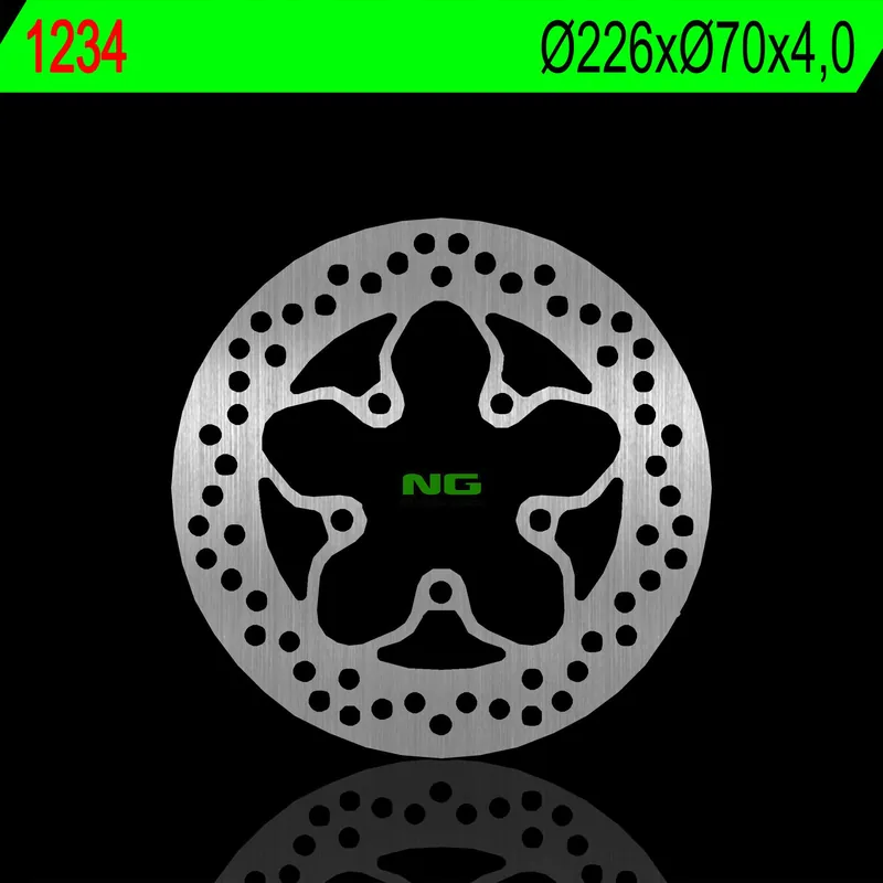 Sezónní Sleva NG přední brzdový kotouč PEUGEOT ELYSTAR 125/150 01-03, ELYSTAR 50 01-07 (226X70X4,0mm) (5X8,5mm)