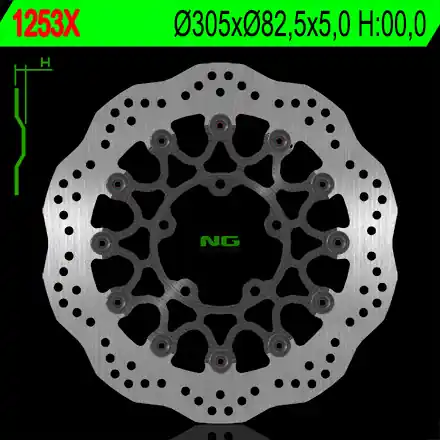 NG přední brzdový kotouč TRIUMPH TIGER 800 10-18, TIGR 1215 12-17 (305X82,5X5) (5X10,5mm) WAVE Akční Cena