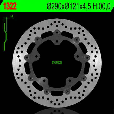 Vysoce Kvalitní NG přední brzdový kotouč SUZUKI GSF 650 06 ABS, SV 650X/ABS 18-19 (plovoucí) (290X121X4,5)
