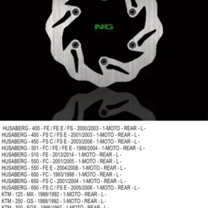 NG brzdový kotouč zadní KTM / HUSABERG (220X110X4,2) WAVE (NG141; NG129) Celosvětová Doprava