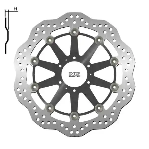 NG přední brzdový kotouč HONDA XL 1000V 99-13, VFR CROSSRUNNER 800 11-14 (296X62X5mm) (6X6,5mm) WAVE plovoucí (prostředek hliníkový) Dokud Zásoby Vydrží
