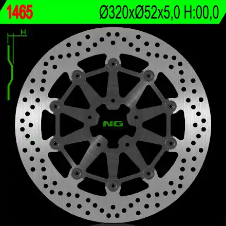 NG přední brzdový kotouč KTM DUKE 690 R/ABS 14-16 (320X52X5mm) (5X8,5mm) plovoucí Cenová Bomba